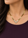 Mother-of-Pearl Chevron Pendant Necklace - view 1