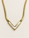 Mother-of-Pearl Chevron Pendant Necklace - view 3