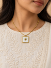 Pearl-Center Square Pendant Necklace - view 1