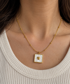Pearl-Center Square Pendant Necklace - view 2