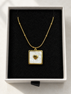 Pearl-Center Square Pendant Necklace - view 3