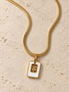 Black Crystal Square Pendant Necklace - view 3