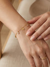 Golden Clover & Bezel-Set Stone Station Bracelet