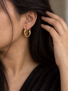 Sculpted Heart Hoop Earrings - view 1