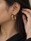 Sculpted Heart Hoop Earrings - view 2