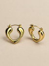 Sculpted Heart Hoop Earrings - view 3