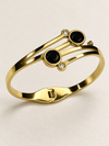 Black Onyx Double-Arc Gold Bracelet - Zuni Accessories