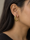 Chunky Oval Hoop Earrings - view 1