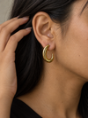 Chunky Oval Hoop Earrings - view 2