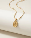 Elegant Gold Tone Beaded Chain Necklace with Tulip Flower Medallion Pendant - Zuni Accessories