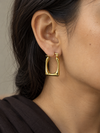 Rectangular Drop Hoop Earrings - view 1