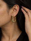 Rectangular Drop Hoop Earrings - view 2