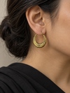 Engraved Crescent Hoop Earrings - view 1