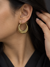 Engraved Crescent Hoop Earrings - view 2