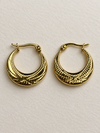 Engraved Crescent Hoop Earrings - view 3