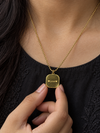 Engraved Square Pendant Necklace - view 2