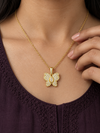 Crystal Butterfly Pendant Necklace - view 2